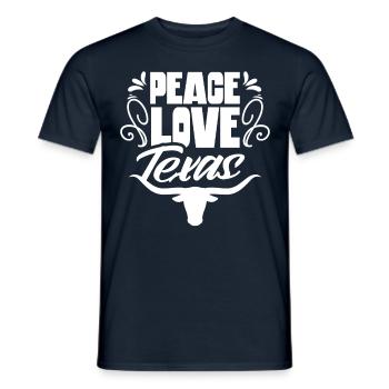 Frieden Liebe Texas Texanisch Stolz Texaner - Männer T-Shirt - Navy - Vorne - AI Model Male 178 light (178cm)