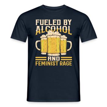Driven by alcohol and feminist anger - Men's T-Shirt - navy - Front - AI Model Male 178 light (178cm)