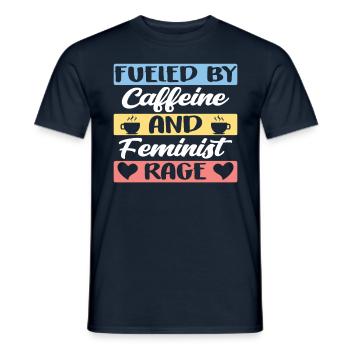 Alimenté par la caféine et la rage féministe - T-shirt homme - marine - Devant - AI Model Male 178 light (178cm)