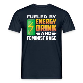 Alimenté par les boissons énergisantes et la colère féministe - T-shirt homme - marine - Devant - AI Model Male 178 light (178cm)