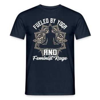 Driven by yoga and feminist anger women - Men's T-Shirt - navy - Front - AI Model Male 178 light (178cm)