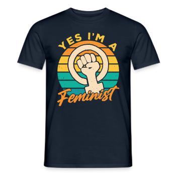 Ja Ich Bin Ein Feminist Feministisch Feminismus - T-shirt homme - marine - Devant - AI Model Male 178 light (178cm)