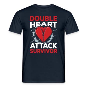 Doppelter Herzinfarkt Überlebender Herzanfall - Männer T-Shirt - Navy - Vorne - AI Model Male 178 light (178cm)