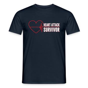 Überlebender Eines Herzinfarkts Herzinfarkt - Männer T-Shirt - Navy - Vorne - AI Model Male 178 light (178cm)