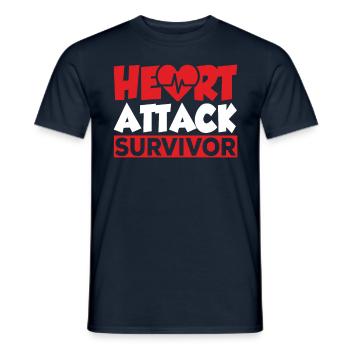 Überlebender Eines Herzinfarkts Herzinfarkt - Männer T-Shirt - Navy - Vorne - AI Model Male 178 light (178cm)