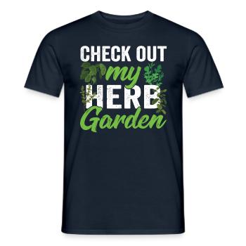 View my herb garden Herbs - Men's T-Shirt - navy - Front - AI Model Male 178 light (178cm)
