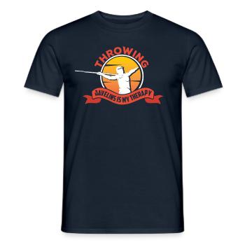 Lancer des lances est ma thérapie Spear - T-shirt homme - marine - Devant - AI Model Male 178 light (178cm)