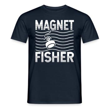 Magnet Fish Magnet Magnet Pêche magnétique - T-shirt homme - marine - Devant - AI Model Male 178 light (178cm)