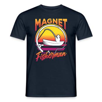 Magnetfischer Magnet Magnetfischen - Männer T-Shirt - Navy - Vorne - AI Model Male 178 light (178cm)