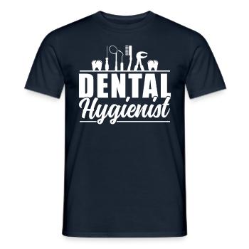 Équipe d’hygiénistes dentaires Dentiste hygiéniste dentaire - T-shirt homme - marine - Devant - AI Model Male 178 light (178cm)