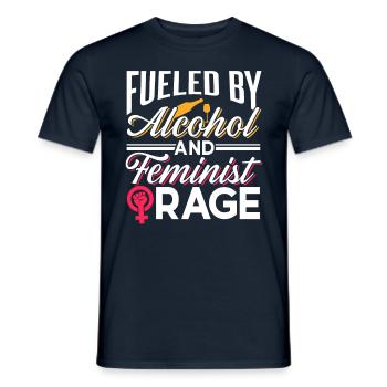 Driven by alcohol and feminist anger - Men's T-Shirt - navy - Front - AI Model Male 178 light (178cm)
