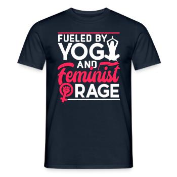Driven by yoga and feminist anger women - Men's T-Shirt - navy - Front - AI Model Male 178 light (178cm)