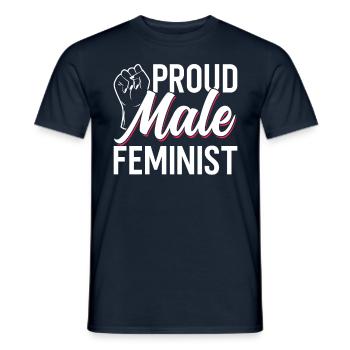 Proud Male Feminist Feminism Women - Men's T-Shirt - navy - Front - AI Model Male 178 light (178cm)