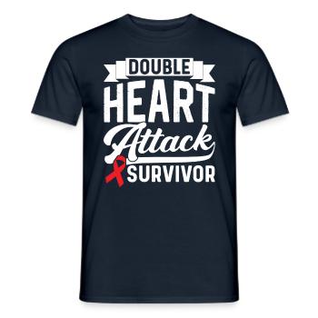 Double heart attack Surviving heart attack - Men's T-Shirt - navy - Front - AI Model Male 178 light (178cm)