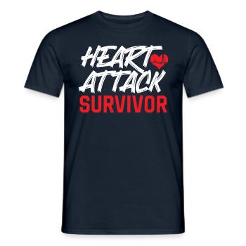 Überlebender Eines Herzinfarkts Herzinfarkt - Männer T-Shirt - Navy - Vorne - AI Model Male 178 light (178cm)