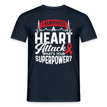 Ich Habe Einen Herzinfarkt Überlebt Herzanfall - Männer T-Shirt - Navy - Vorne - AI Model Male 178 light (178cm)