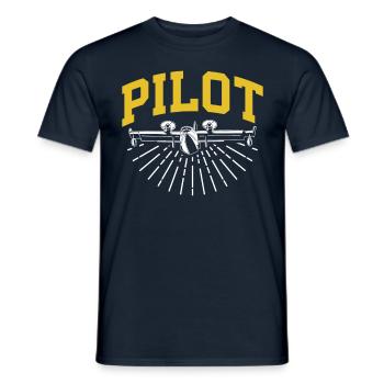 Pilot Private Aircraft Light Aircraft Small Aircraft - Men's T-Shirt - navy - Front - AI Model Male 178 light (178cm)
