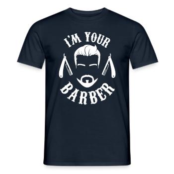 Je suis votre Barbier Barbier Barbershop Barber - T-shirt homme - marine - Devant - AI Model Male 178 light (178cm)