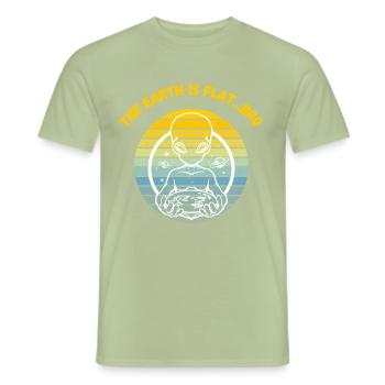 Earth is flat - Men's T-Shirt - sage - Front - AI Model Male 178 light (178cm)