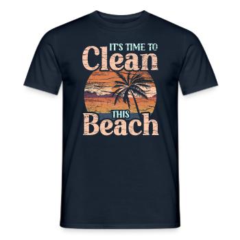 Il est temps de nettoyer cette plage Plages - T-shirt homme - marine - Devant - AI Model Male 178 light (178cm)