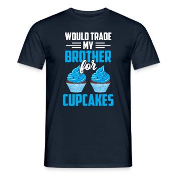 J’échangerais mon frère contre des cupcakes sucrés - T-shirt homme - marine - Devant - AI Model Male 178 light (178cm)
