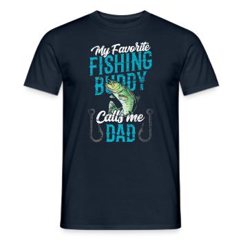 My favorite fishing buddy calls me daddy fishing - Men's T-Shirt - navy - Front - AI Model Male 178 light (178cm)