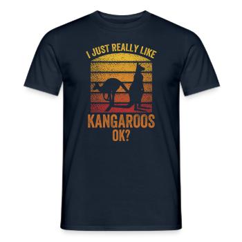 I just like kangaroos very much kangaroo animal - Men's T-Shirt - navy - Front - AI Model Male 178 light (178cm)