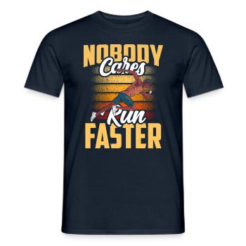 Niemand Kümmert Sich Darum Lauf Schneller Läufer - Männer T-Shirt - Navy - Vorne - AI Model Male 178 light (178cm)
