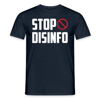Désinfo Stop Press Loi Liberté de la presse - T-shirt homme - marine - Devant - AI Model Male 178 light (178cm)