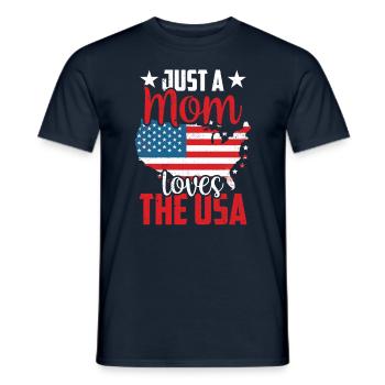 Seulement une mère qui aime les États-Unis États-Unis Amérique - T-shirt homme - marine - Devant - AI Model Male 178 light (178cm)