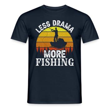 Moins de drame Plus de dictons de motivation pour la pêche - T-shirt homme - marine - Devant - AI Model Male 178 light (178cm)