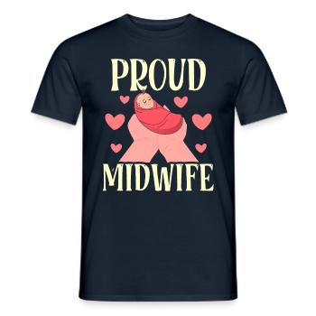 Stolze Hebamme Beruf Hebammen Geburtshilfe - Männer T-Shirt - Navy - Vorne - AI Model Male 178 light (178cm)