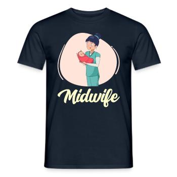 Hebamme Hebammen Geburtshilfe Beruf Sprüche - Männer T-Shirt - Navy - Vorne - AI Model Male 178 light (178cm)