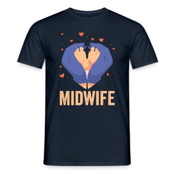 Hebamme Hebammen Geburtshilfe Beruf Sprüche - Männer T-Shirt - Navy - Vorne - AI Model Male 178 light (178cm)