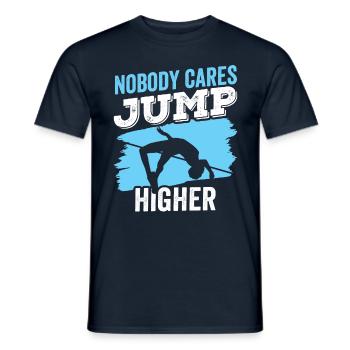 Personne ne s’en soucie Sauter plus haut Saut en hauteur - T-shirt homme - marine - Devant - AI Model Male 178 light (178cm)