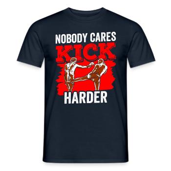 Niemand Interessiert Es Kick Härter Kickboxen Team - Männer T-Shirt - Navy - Vorne - AI Model Male 178 light (178cm)