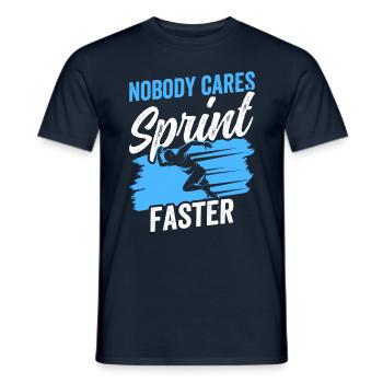 Personne ne s’en soucie Sprint sprint plus rapide - T-shirt homme - marine - Devant - AI Model Male 178 light (178cm)