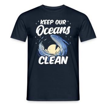 Haltet Unsere Ozeane Sauber See Ocean Protection - Männer T-Shirt - Navy - Vorne - AI Model Male 178 light (178cm)