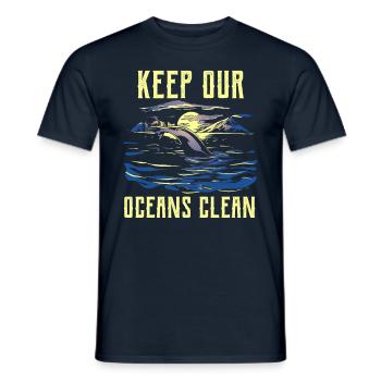 Haltet Unsere Ozeane Sauber Ocean Protection See - Männer T-Shirt - Navy - Vorne - AI Model Male 178 light (178cm)