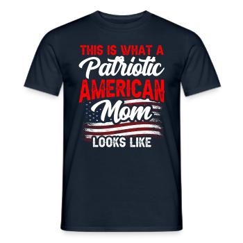 Voici à quoi ressemble une mère américaine patriote aux États-Unis - T-shirt homme - marine - Devant - AI Model Male 178 light (178cm)