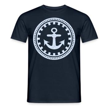 Meer Anker Personalisierte Geschenkideen - Männer T-Shirt - Navy - Vorne - AI Model Male 178 light (178cm)