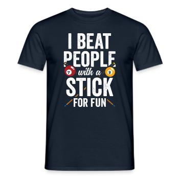 Je frappe les gens avec un bâton pour m’amuser au billard - T-shirt homme - marine - Devant - AI Model Male 178 light (178cm)