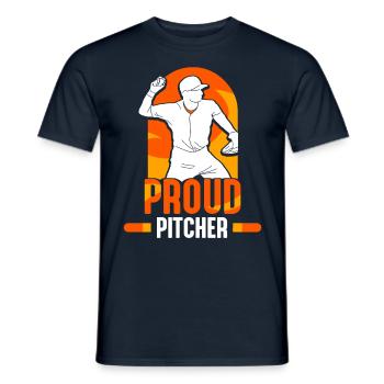 Stolzer Baseball Pitcher Werfer Hobby Spieler - Männer T-Shirt - Navy - Vorne - AI Model Male 178 light (178cm)
