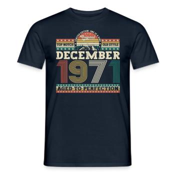 Original December 1971 51st Birthday Gift - Men's T-Shirt - navy - Front - AI Model Male 178 light (178cm)