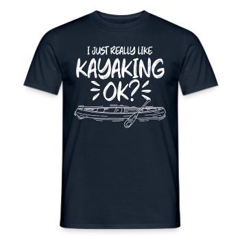 Ich Mag Kajakfahren Einfach Sehr Kajak Kayak Hobby - Männer T-Shirt - Navy - Vorne - AI Model Male 178 light (178cm)