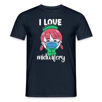 Ich Liebe Hebammenwesen Geburtshilfe Beruf Hebamme - Männer T-Shirt - Navy - Vorne - AI Model Male 178 light (178cm)