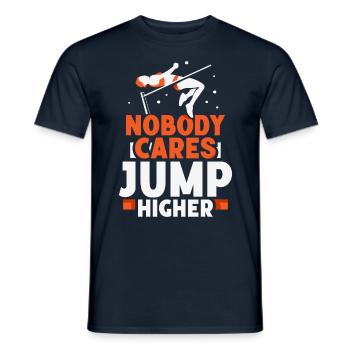 Personne ne s’en soucie Saut plus haut Saut en hauteur - T-shirt homme - marine - Devant - AI Model Male 178 light (178cm)