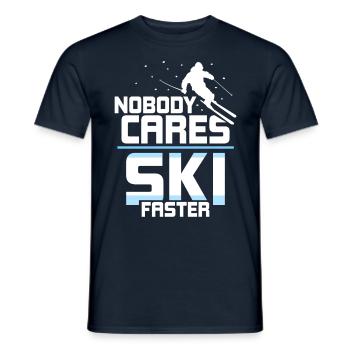 Personne ne se soucie de skier plus vite - T-shirt homme - marine - Devant - AI Model Male 178 light (178cm)