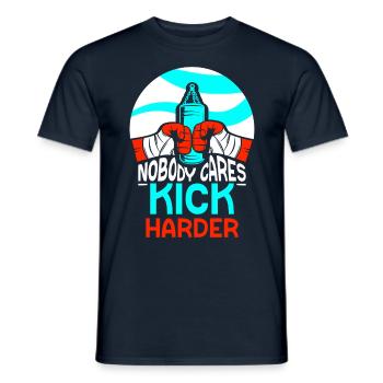 Niemand Interessiert Es Kick Härter Kickboxen Team - Männer T-Shirt - Navy - Vorne - AI Model Male 178 light (178cm)