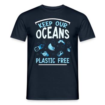 Keep our oceans plastic-free sea sea - Men's T-Shirt - navy - Front - AI Model Male 178 light (178cm)